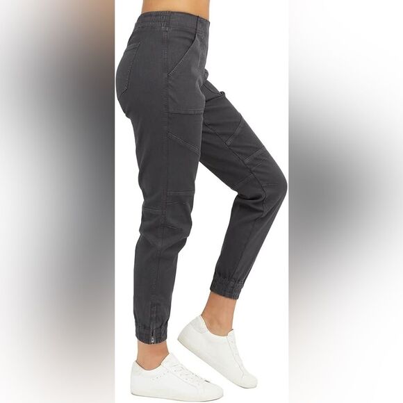 Spanx Stretch Twill Cargo Zipper Ankle Washed Black Pull-On Joggers | Size: S - Picture 2 of 16